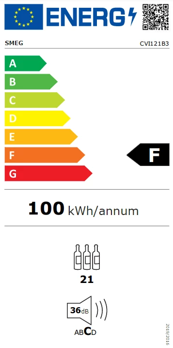 Energy Class F - Full EU energy label