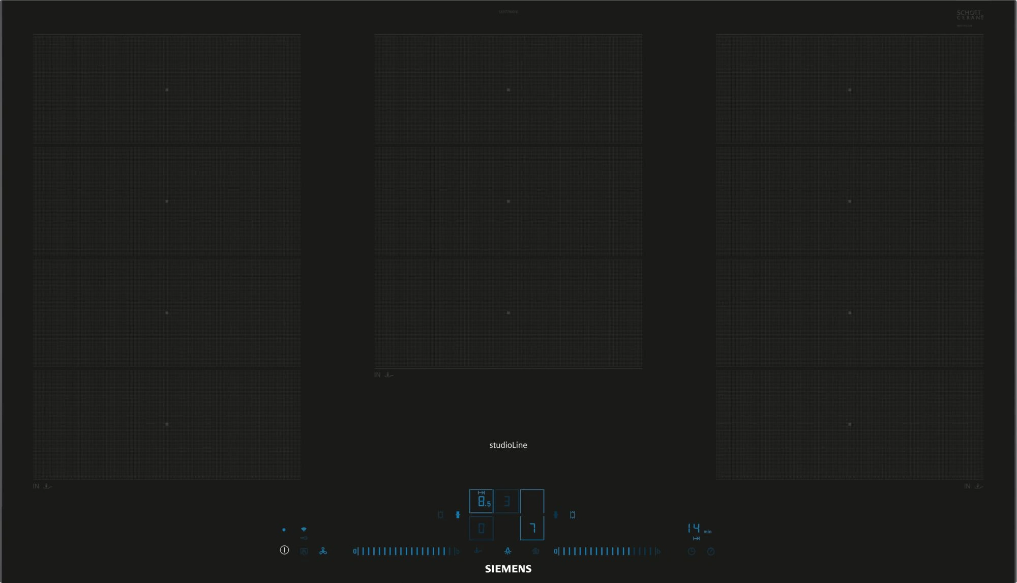 Siemens studioLine EX977NXV6E Einbau-Induktionskochfeld Schwarz Siemens studioLine EX977NXV6E Einbau-Induktionskochfeld Schwarz