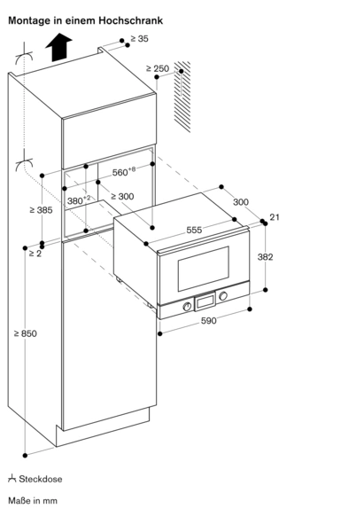 Gaggenau BMP224100 Einbau-Mikrowelle Anthrazit