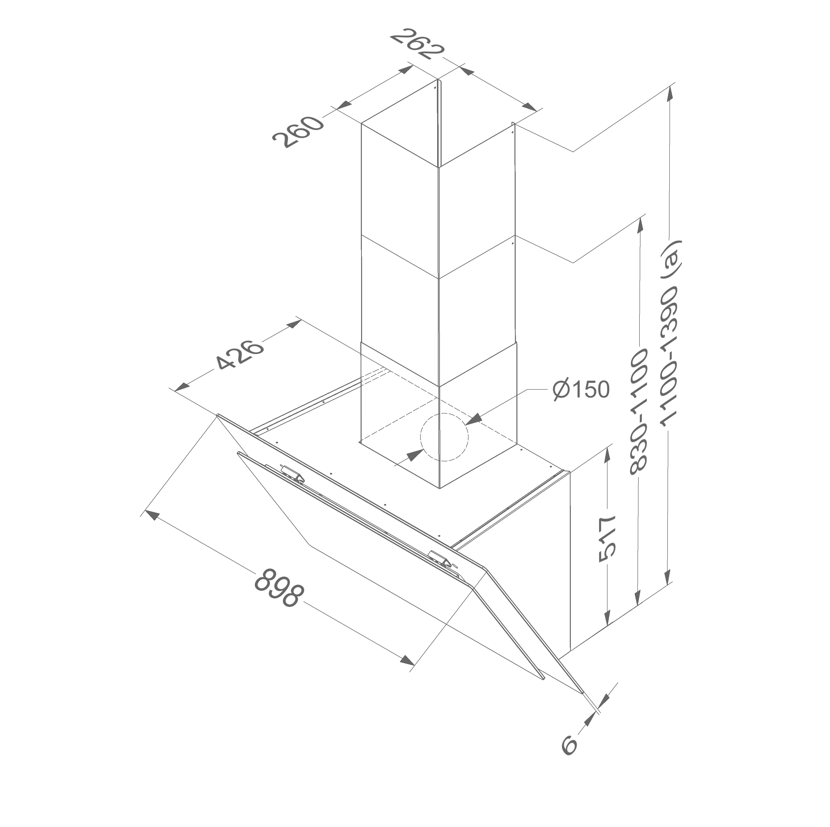 Novy Vision 7830 Wandhaube Schwarz