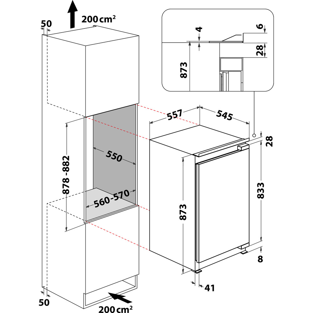 Bauknecht KSI 09GF2 Einbau-Kühlschrank Weiß