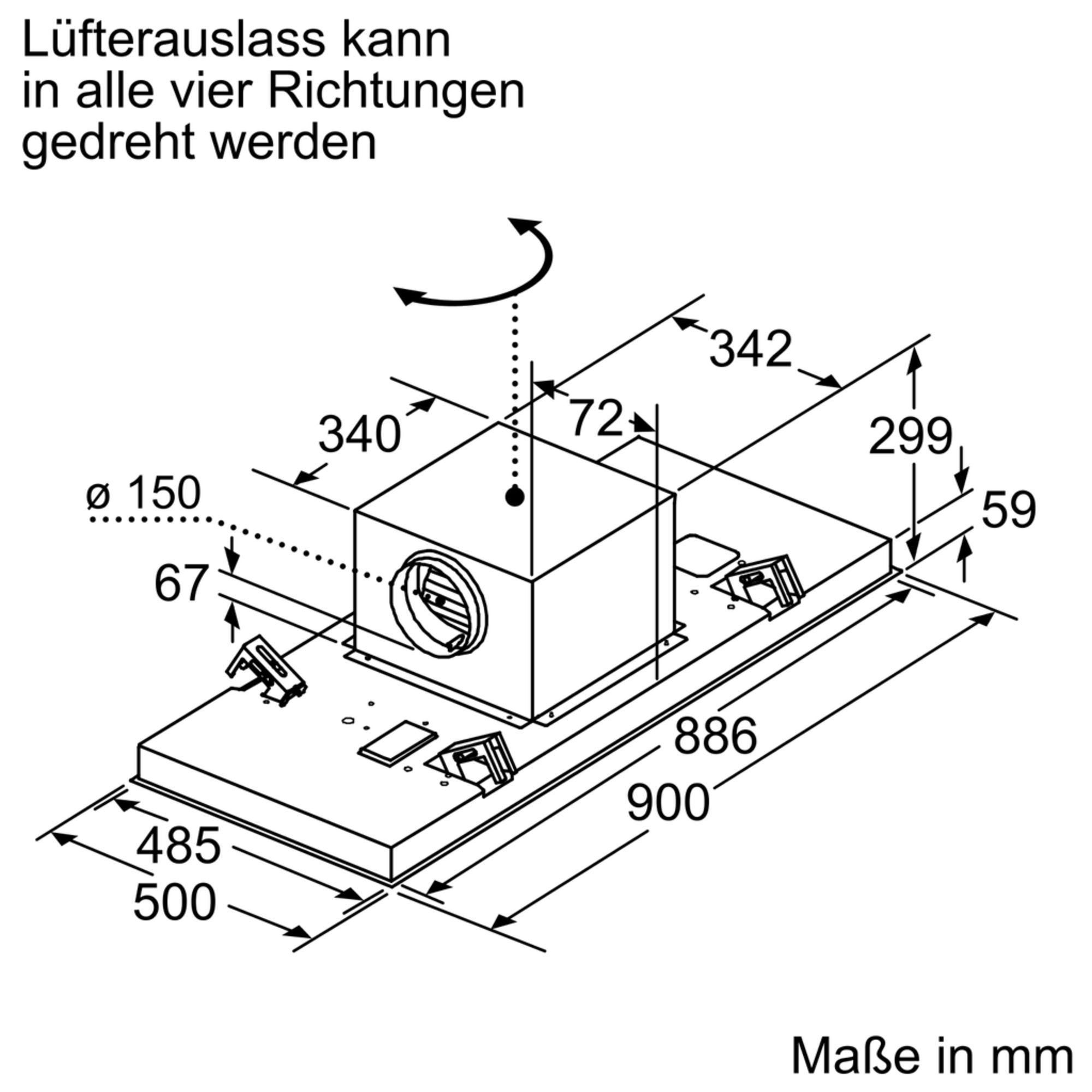 Siemens LR97CBS25 Deckenhaube Weiß