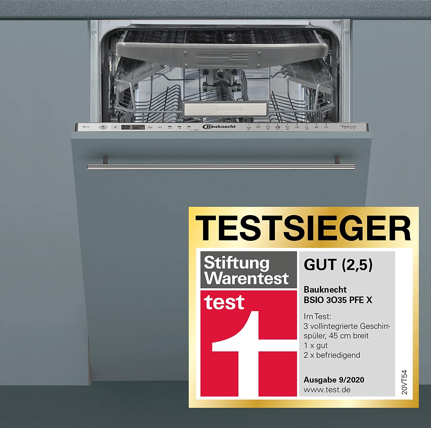 Bauknecht BSIO 3O35 PFE X Vollintegrierter Geschirrspüler Edelstahl