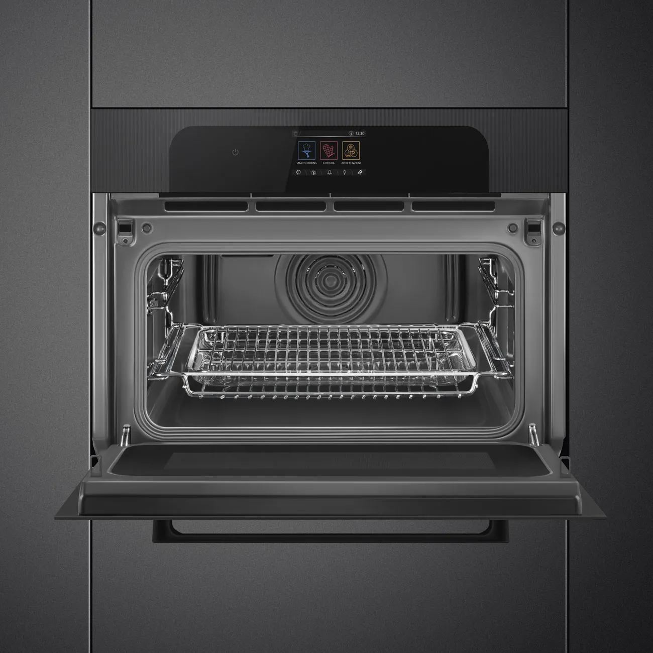 Smeg SO4204M2PB Kompakt-Backofen mit Mikrowelle Schwarz