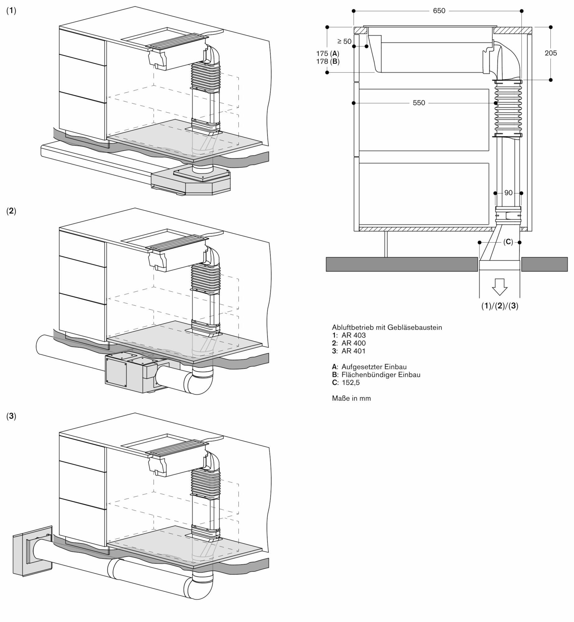 Gaggenau VL414112 Muldenlüftung Edelstahl