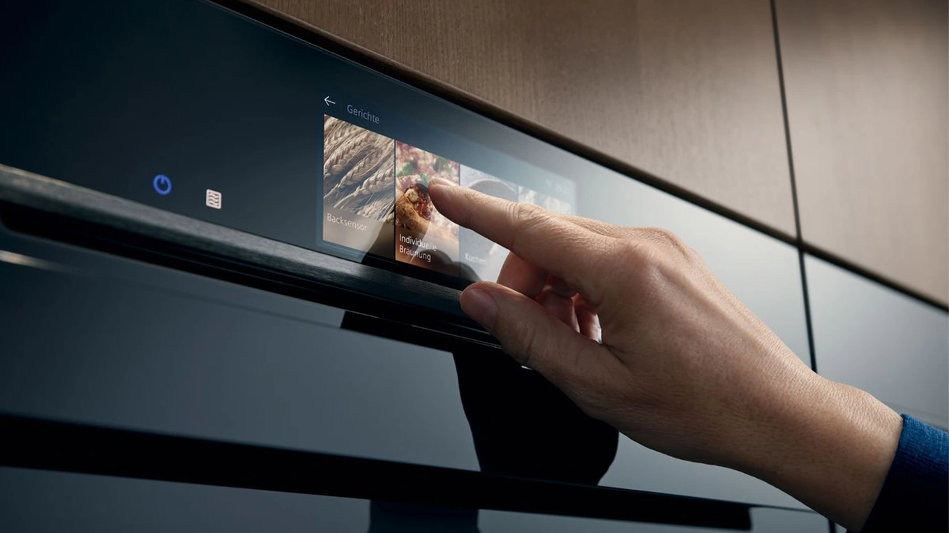 Bedienung am tft touch display vom siemens iq700 studioline backofen