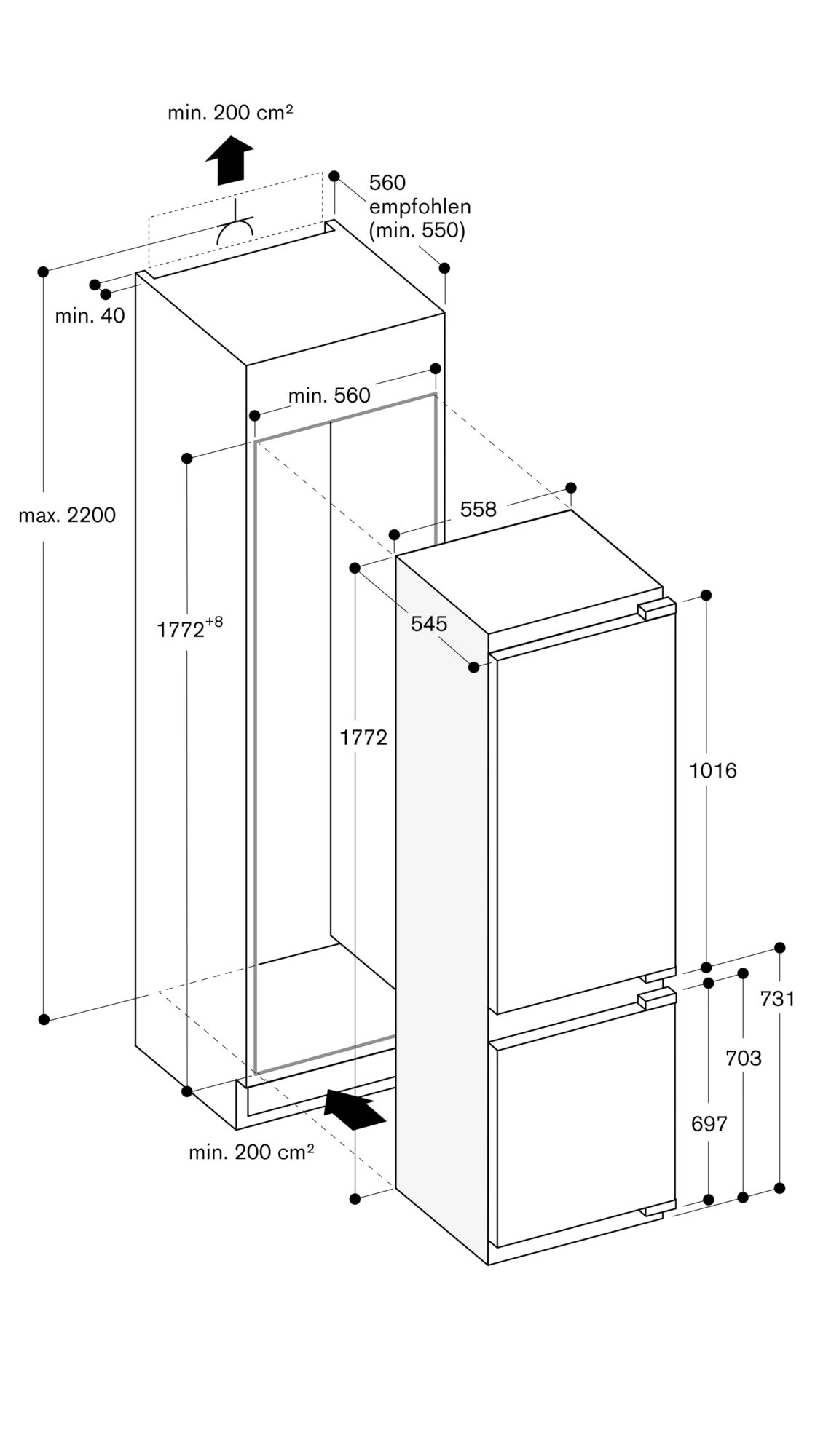 Gaggenau RB289300 Einbau-Kühl-Gefrierkombination 