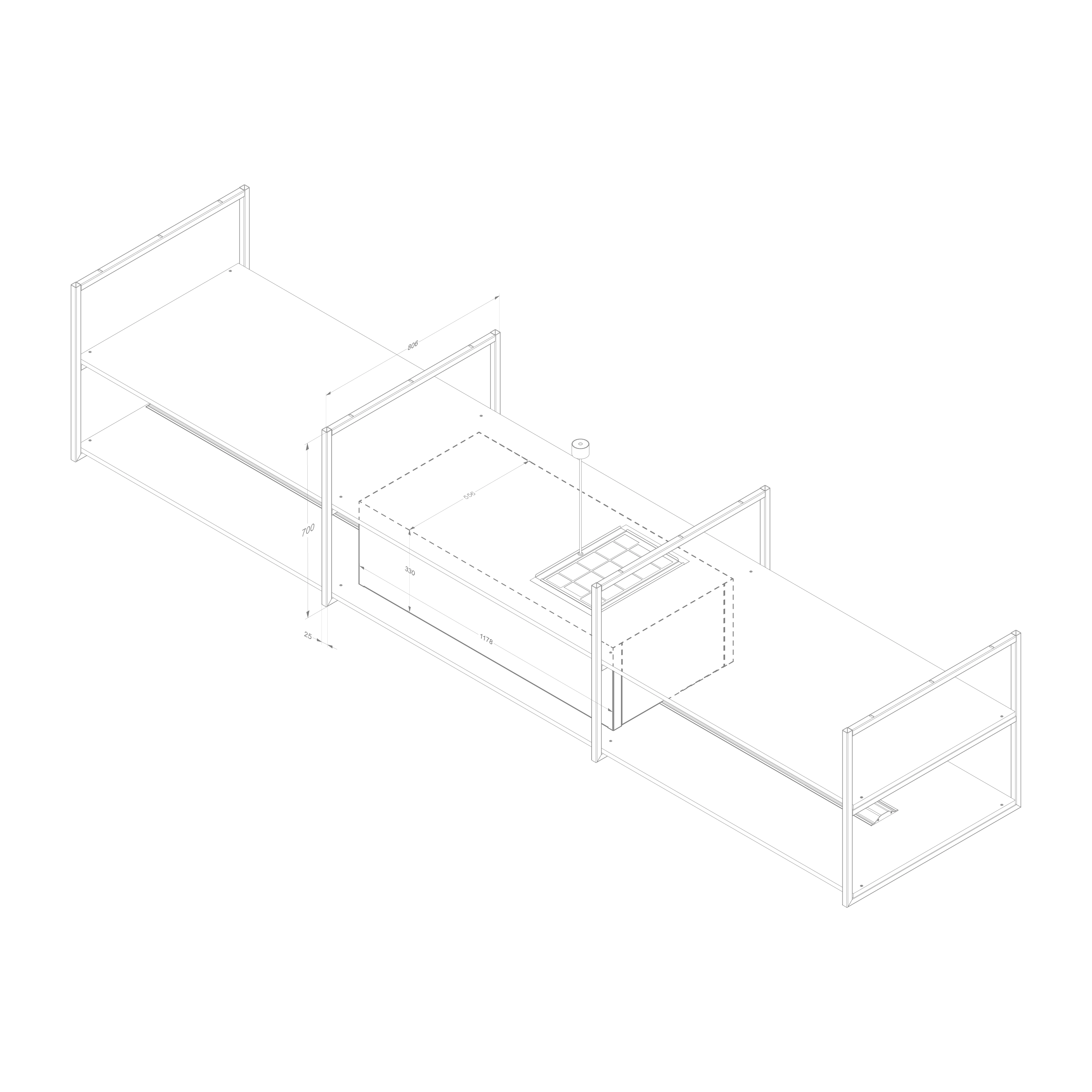 Novy Pureline Frame 120 Insel-Dunstabzugshaube Schwarz 15006