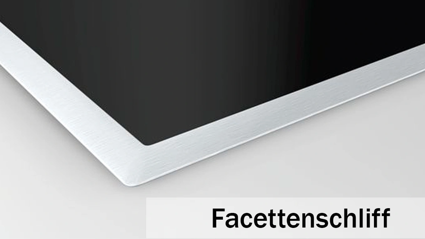 Facettenschliffrahmen am Kochfeld Detail von einem Kochfeld mit Facettenschliff rahmen