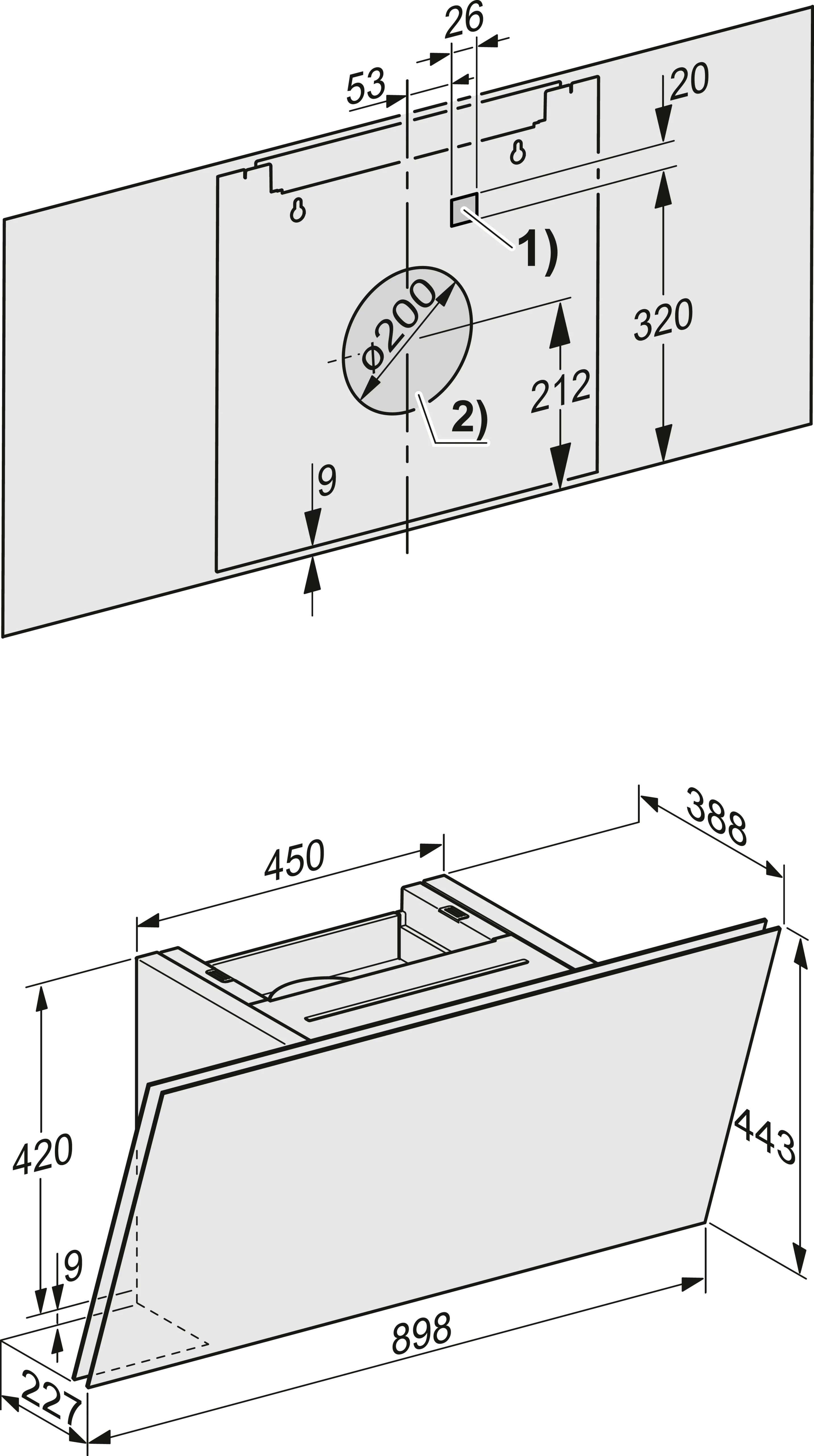 Miele DAH 2960 EXTA Escala Externes Gebläse Obsidianschwarz