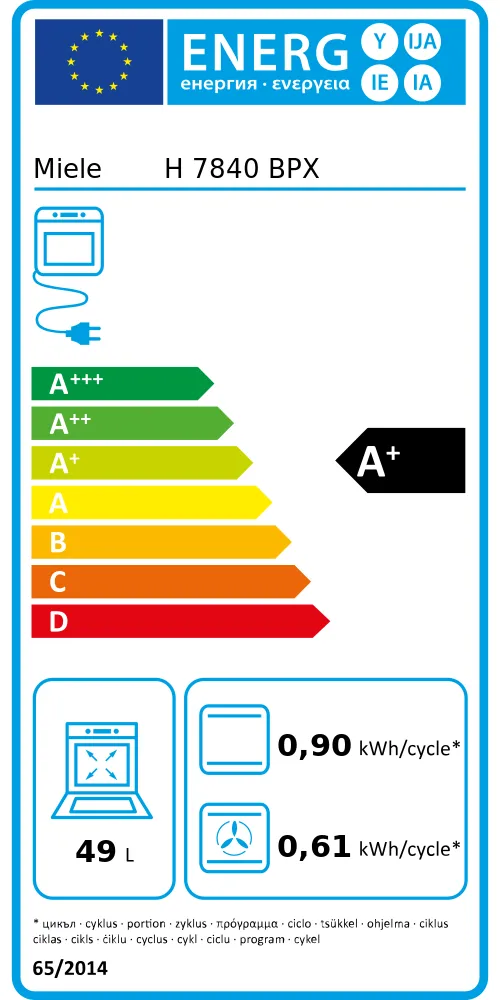 Energy Class A+ - Full EU energy label