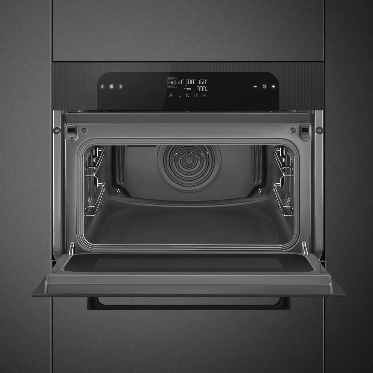 Smeg SO4202M1B Kompakt-Backofen mit Mikrowelle Schwarz