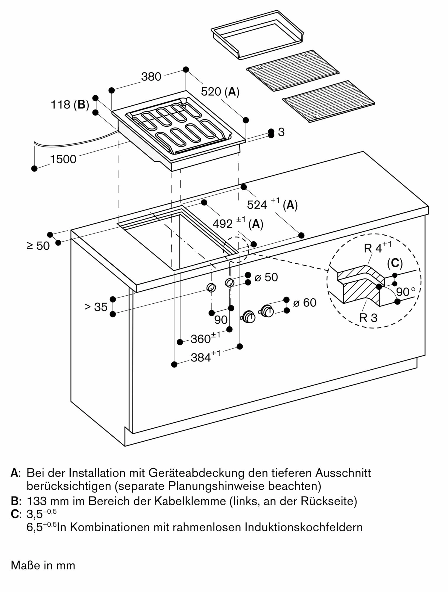 Gaggenau VR414111 Elektrokochfeld Edelstahl