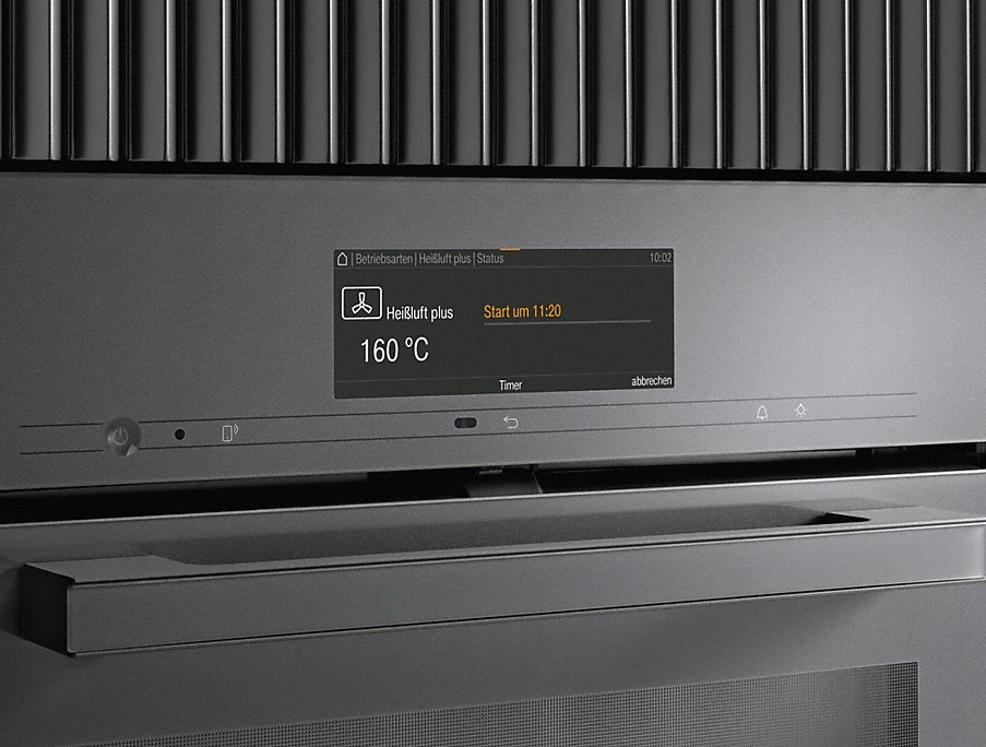Miele Zeitfunktionen Miele Backofen Display mit Zeiteinstellung und Gradzahl