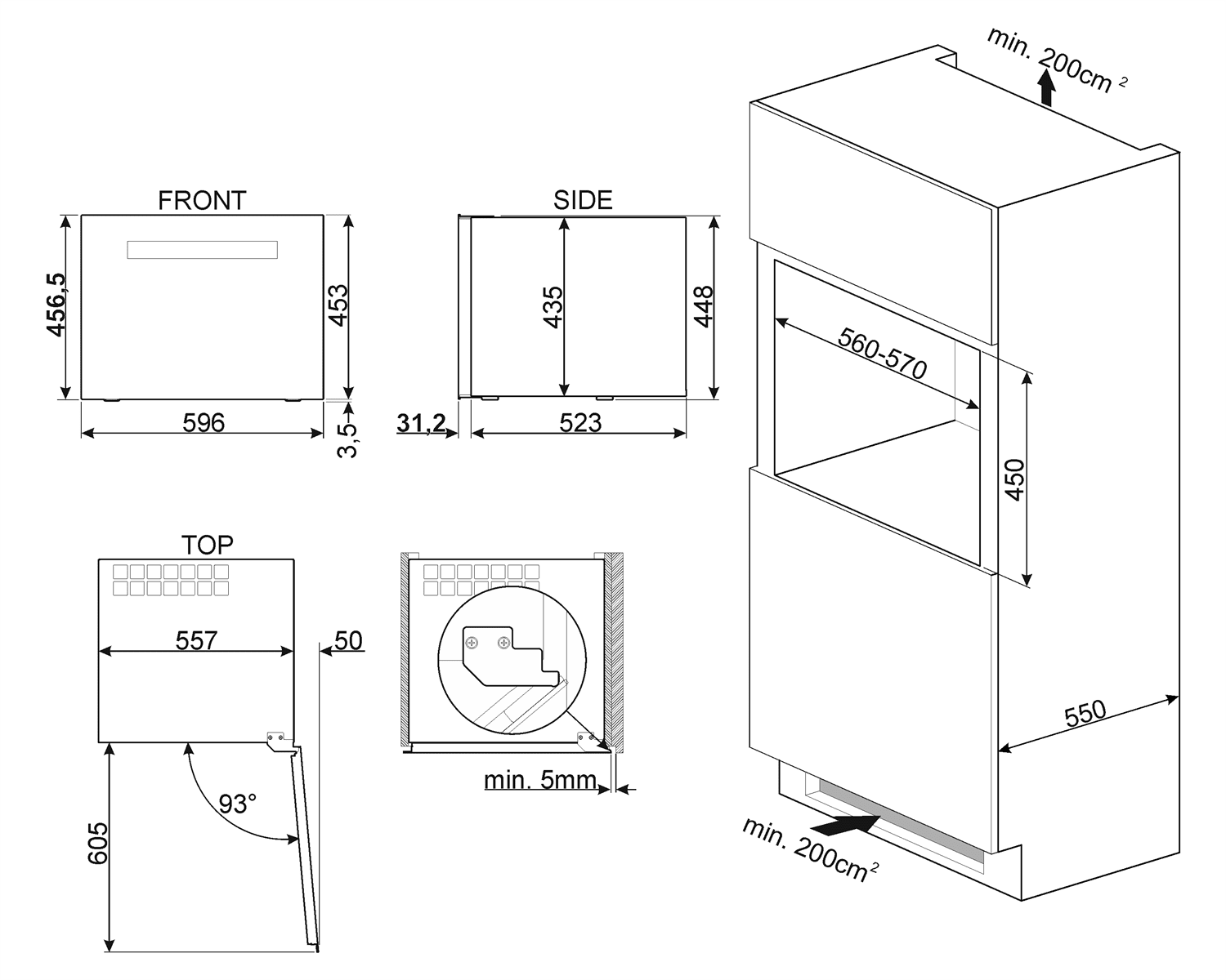 Smeg CVI621NR3 Weinkühlschrank Schwarz