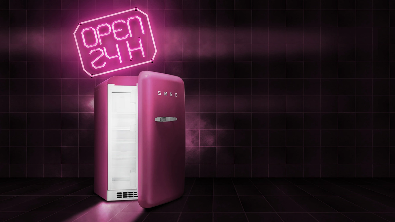 Retro refrigerator in 50s style