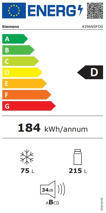 Energieklasse D - Vollständiges EU-Energielabel