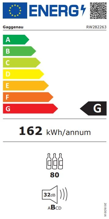 Energieklasse G - Vollständiges EU-Energielabel