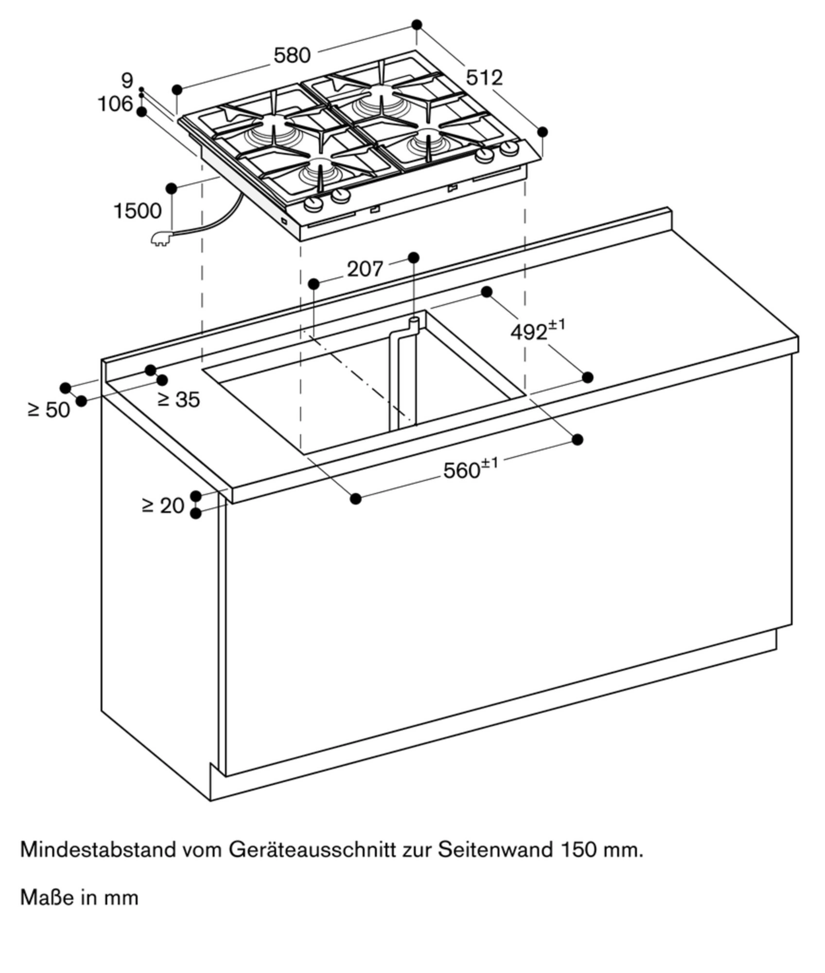 Gaggenau VG264220 Gaskochfeld Edelstahl