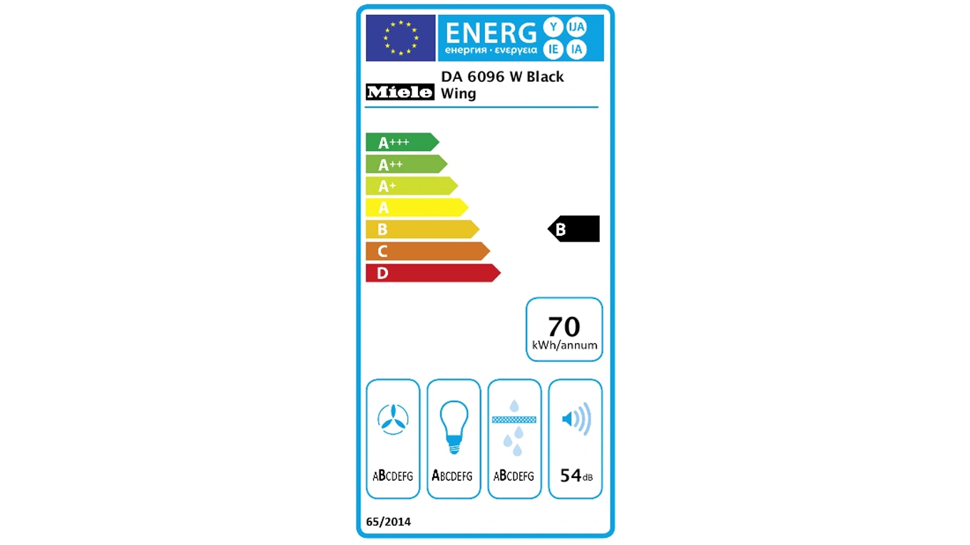 Energielabel für Dunstabzugshauben EU-Energielabel für eine Miele Dunstabzugshaube