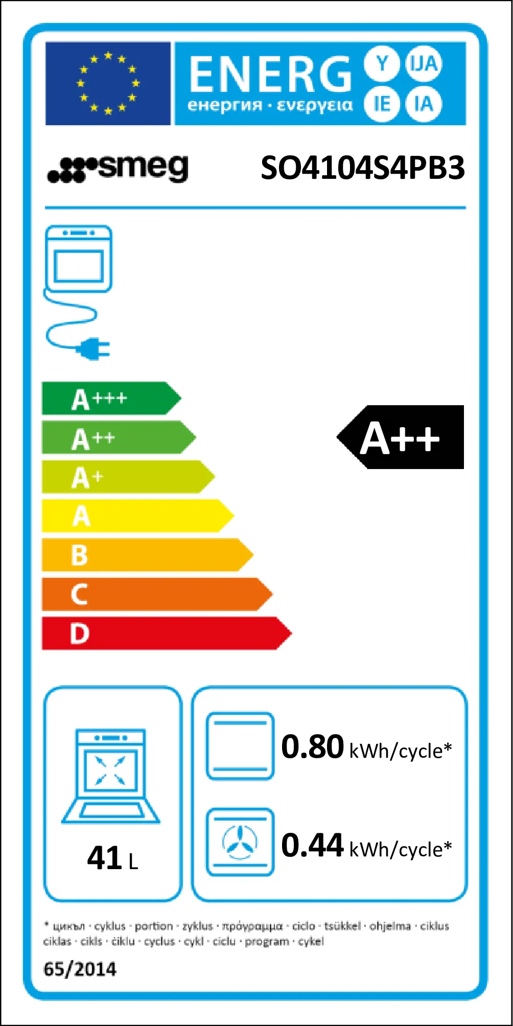 Energieklasse A++ - Vollständiges EU-Energielabel