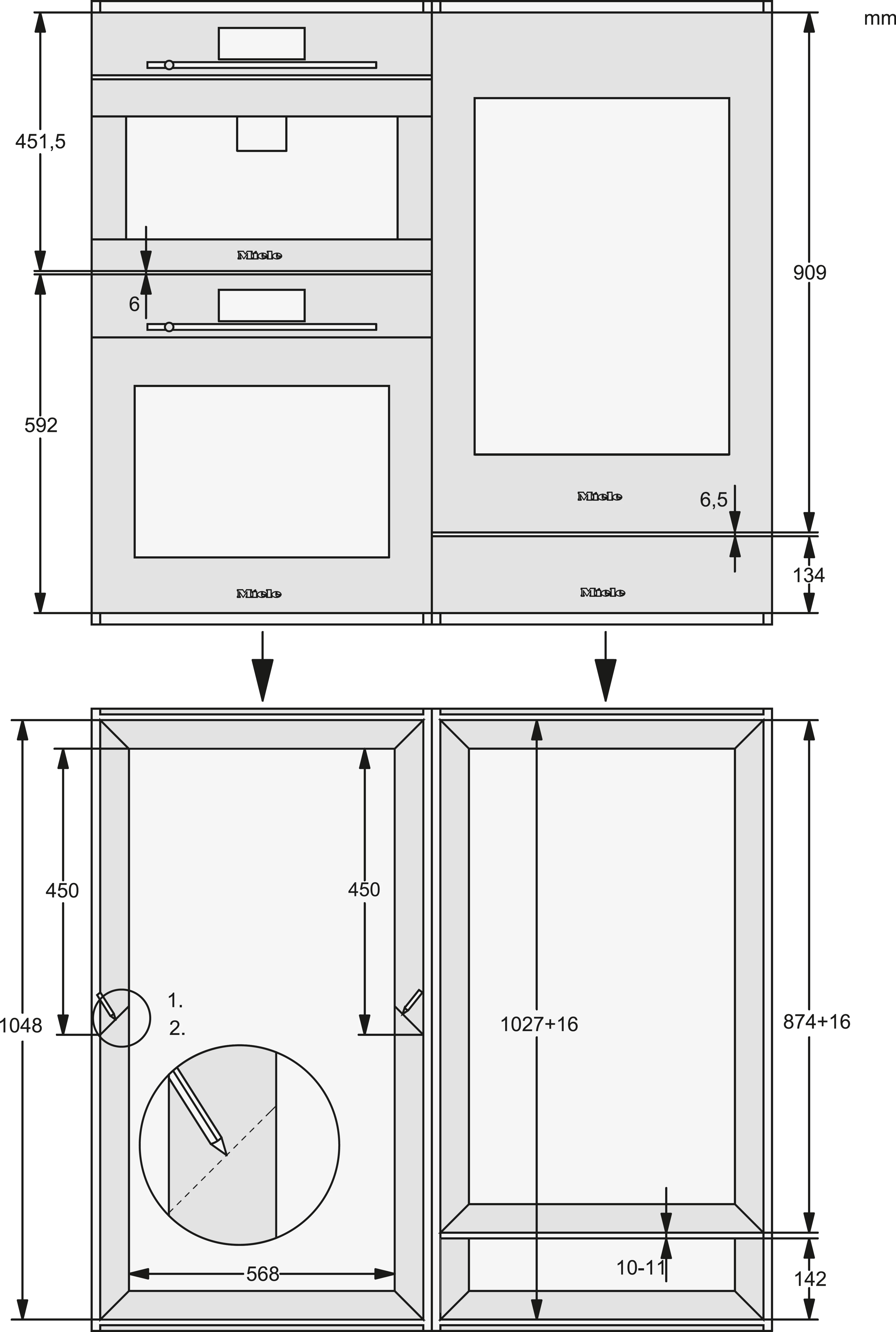 Miele KWT 6422 iG-1 Einbau-Weintemperierschrank Graphitgrau