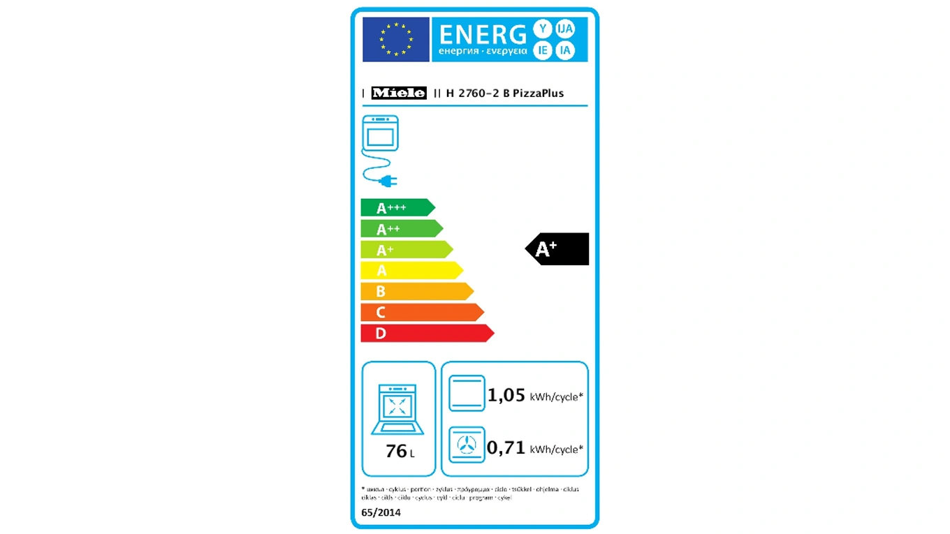 EU Energielabel für einen Miele Backofen