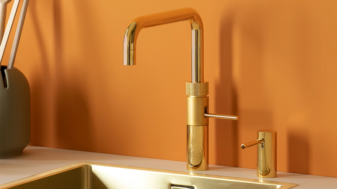 quooker gold armatur quooker wasserhahn in gold und eckiger form