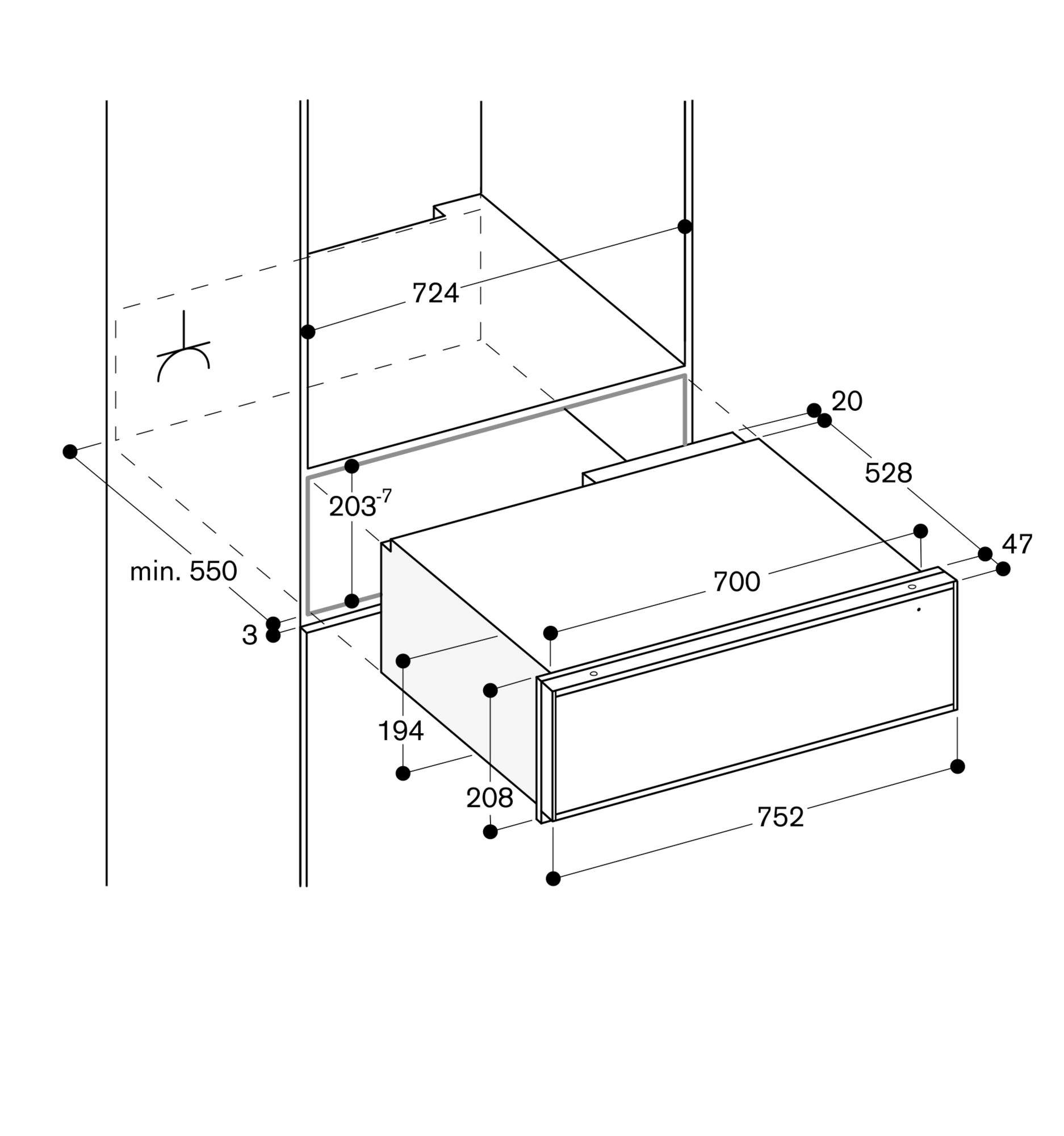 Gaggenau WS482110 Einbau-Wärmeschublade Edelstahl