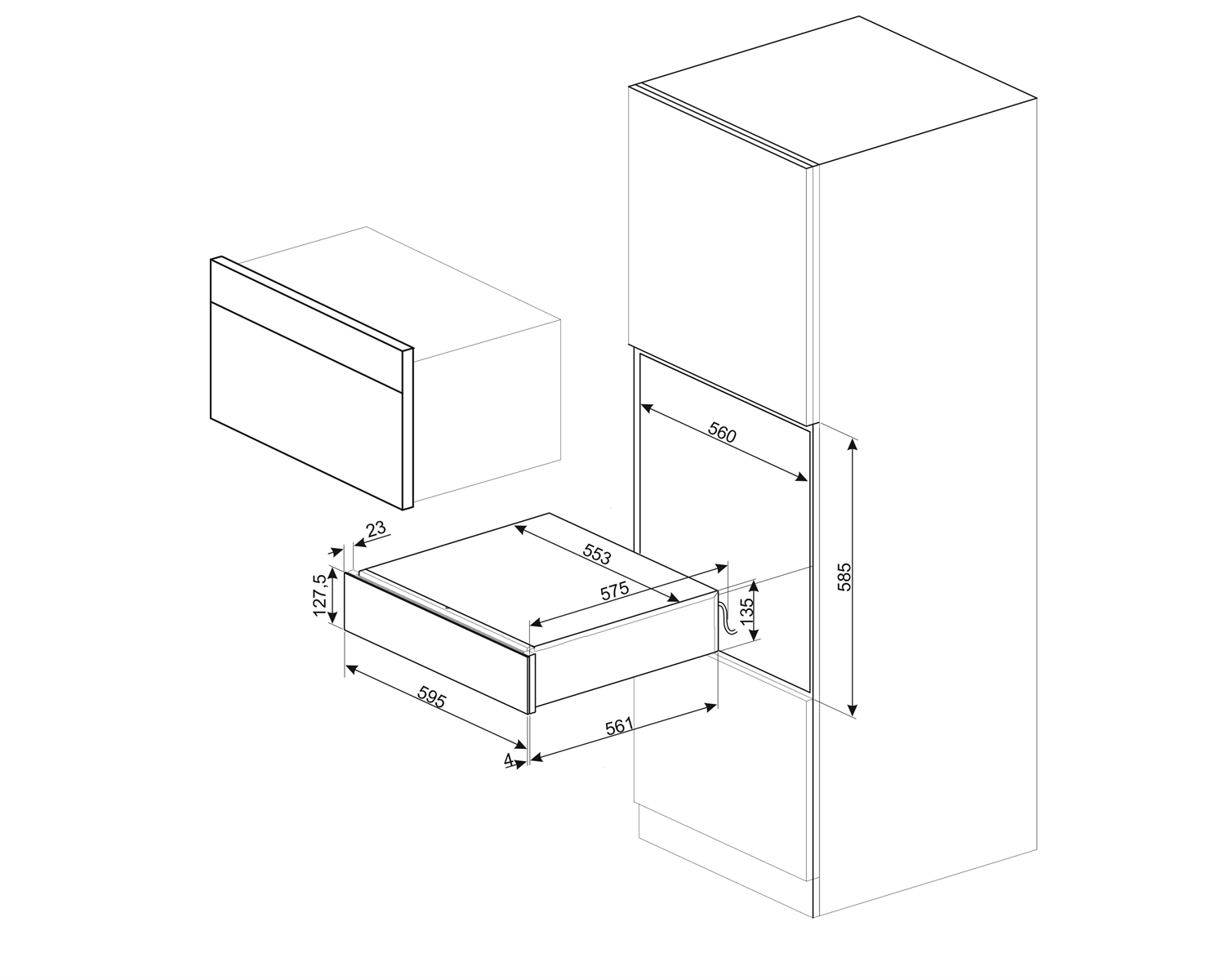 Smeg CPV615NR Einbau-Vakuumierschublade Schwarzglas