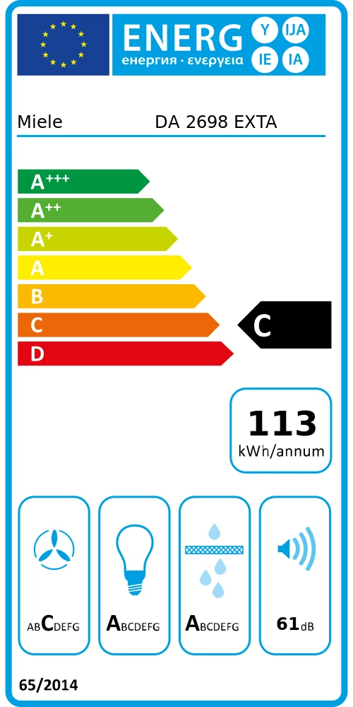 Energy Class C - Full EU energy label