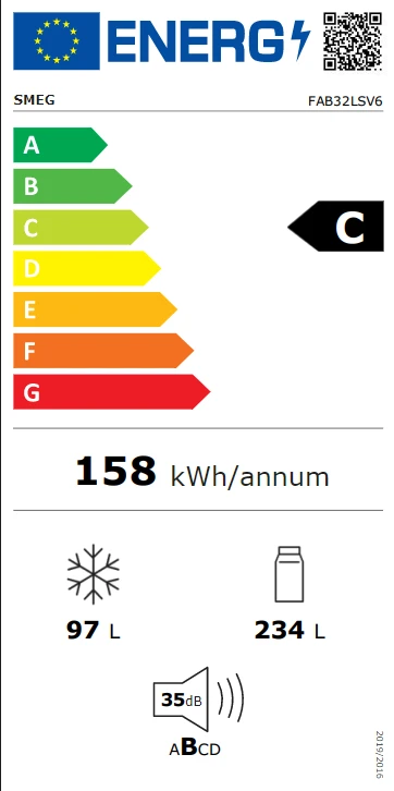 Energy Class C - Full EU energy label