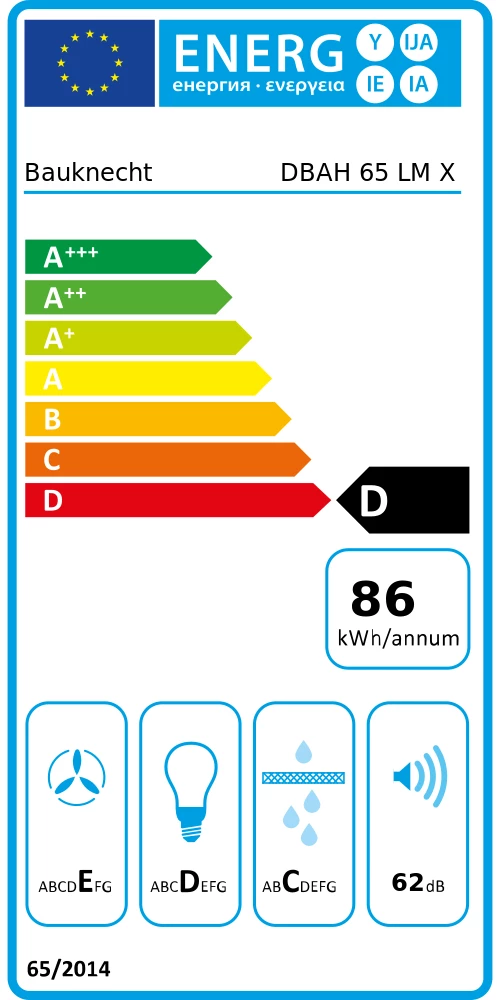 Energieklasse D - Vollständiges EU-Energielabel