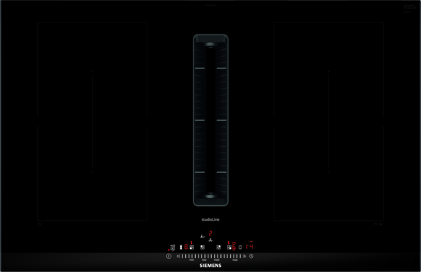Siemens ED877FQ25E Induktionskochfeld mit integriertem Wrasenabzug blackSteel