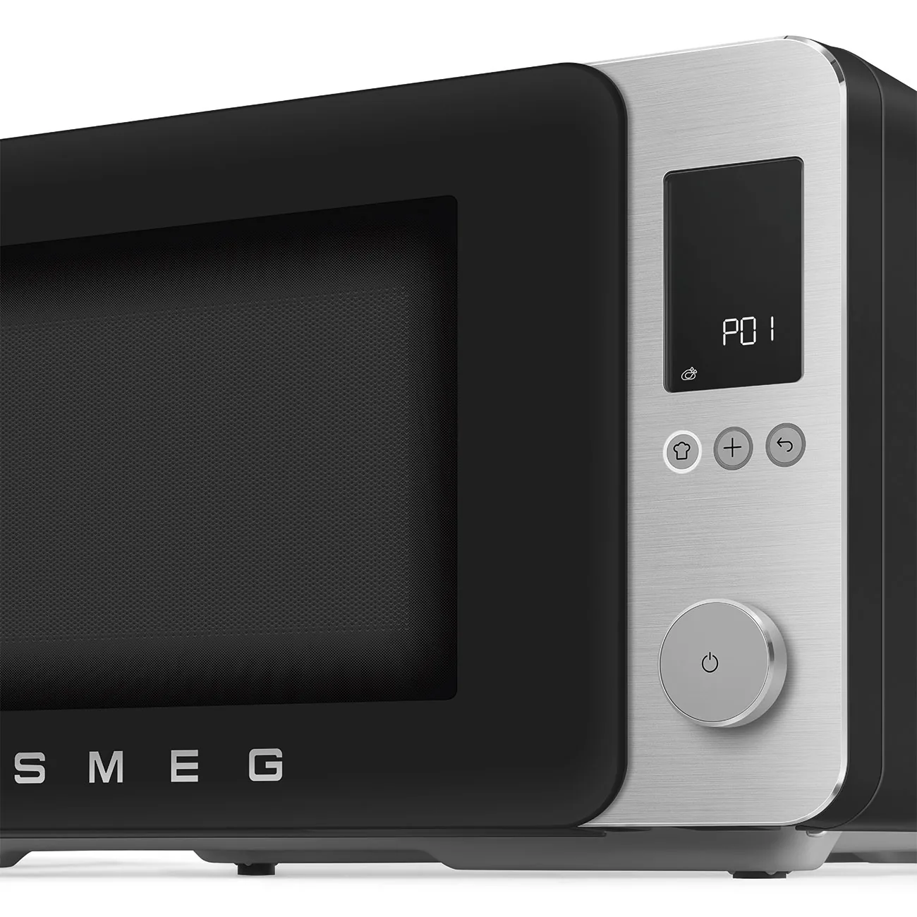 Smeg MOC02BLMEU Kombi-Tisch-Mikrowelle Schwarz-Matt-Aluminium