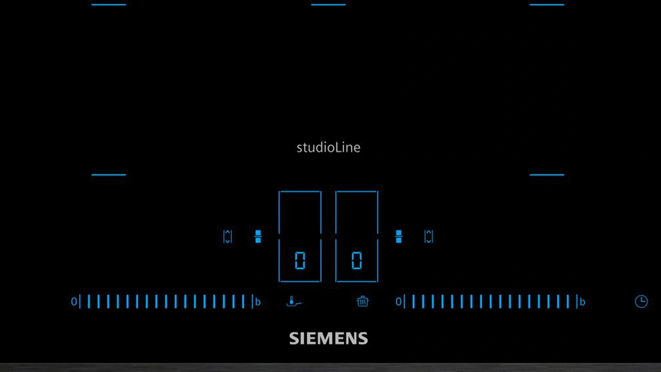 dual light slider siemens dual light slider in blau am kochfeld