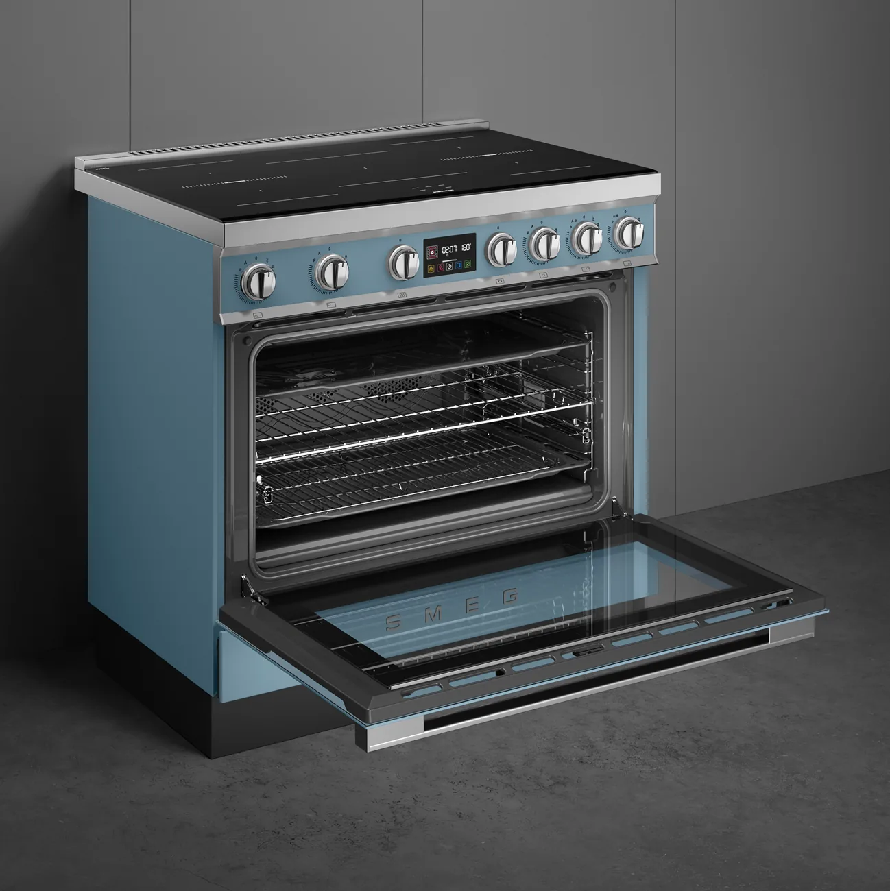 Smeg CPF90I1PSB2 Kochzentrum Storm Blue