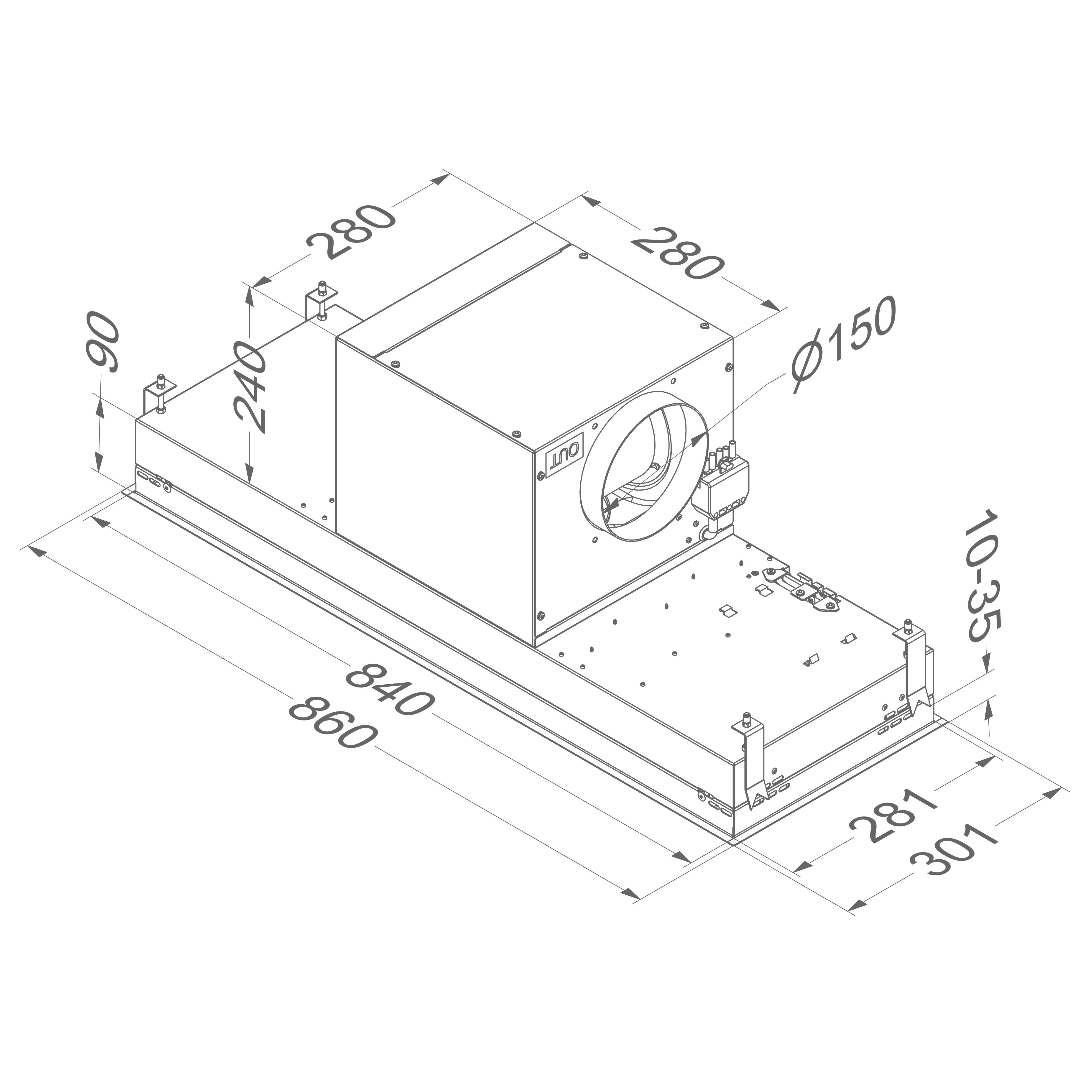 Novy Mini Pure'line 820 Lüfterbaustein Edelstahl