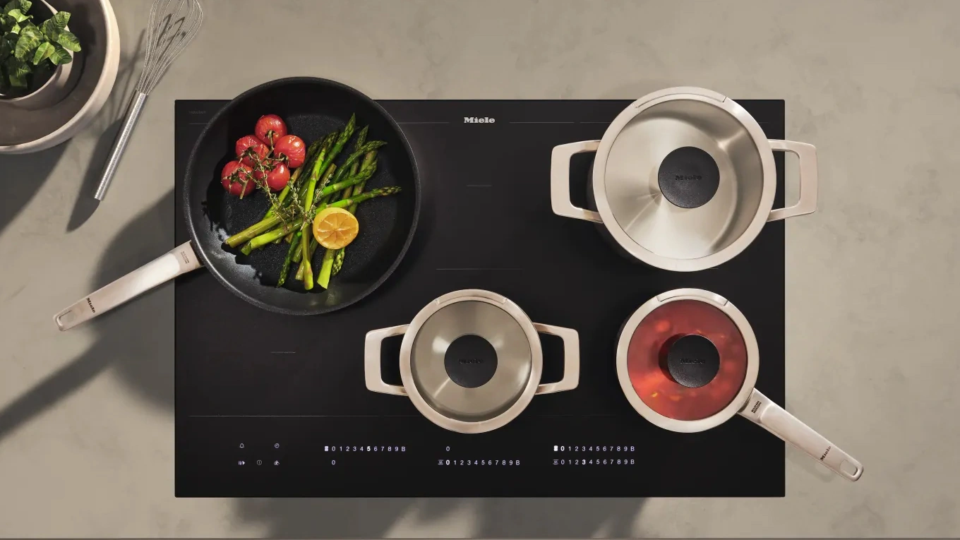 Miele Topfset Miele topfset auf dem kmda kochfeldabzug