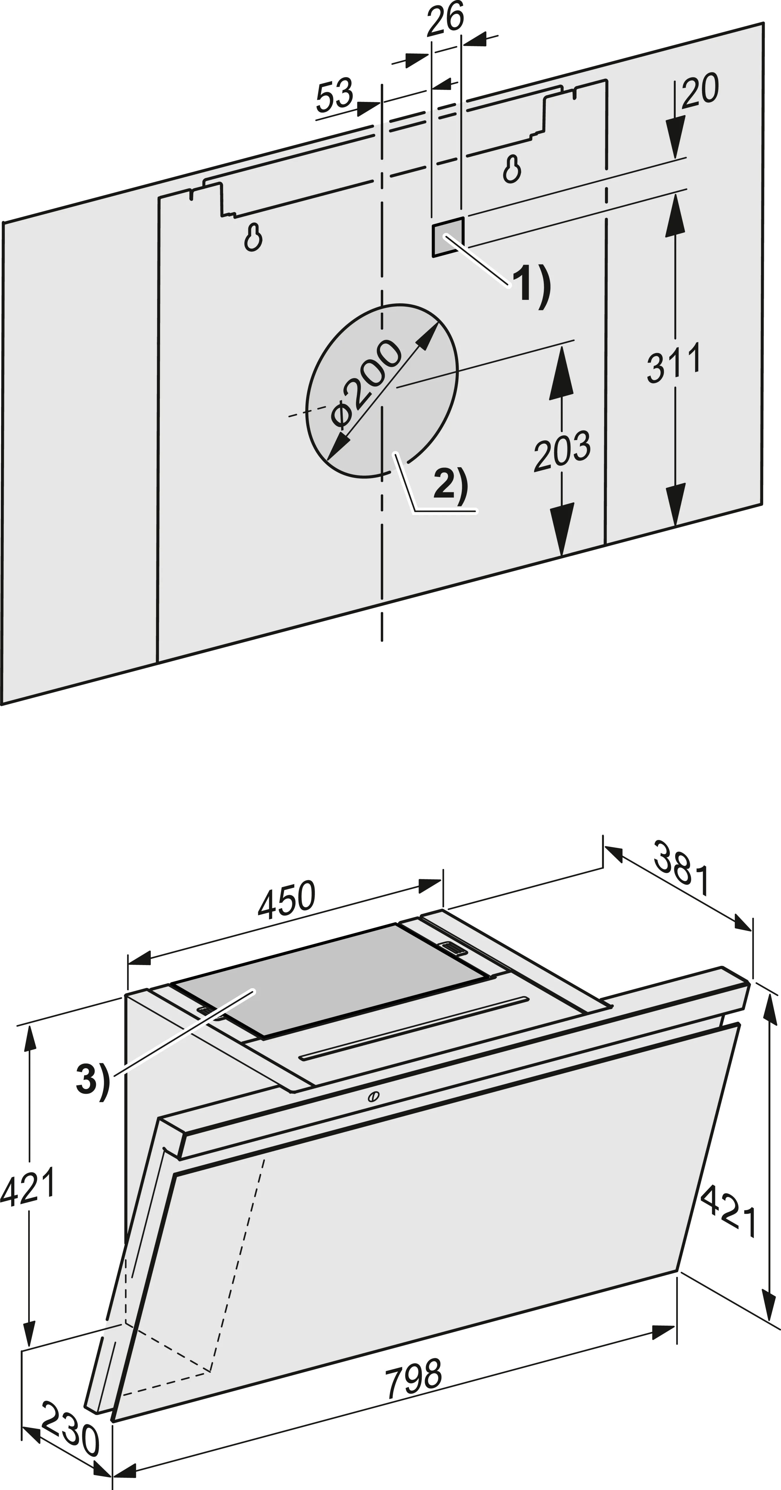 Miele DAH 4870 Sienna Wand-Dunstabzugshaube Graphitgrau