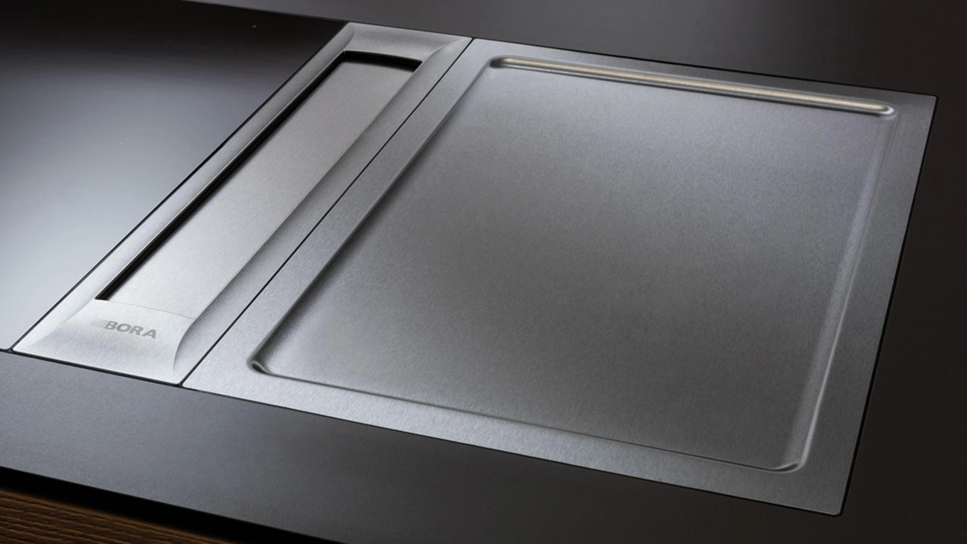 BORA Tepan Edelstahlgrill Bora tepan edelstahlgrill neben dem kochfeldabzug