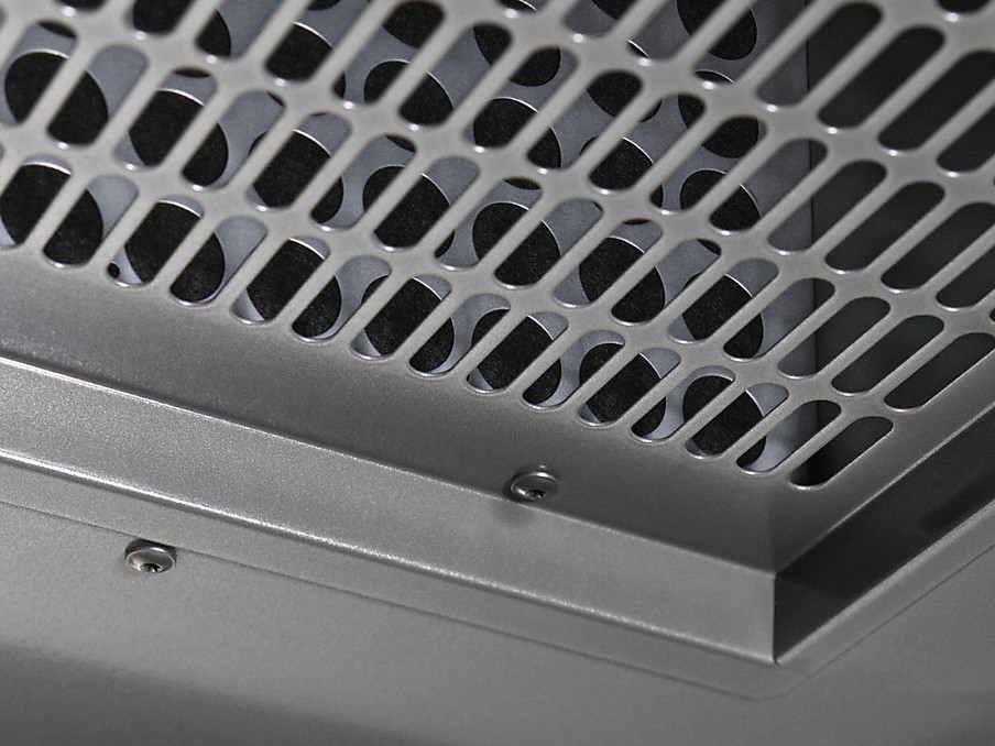 Miele Silence Detail einer Miele Dunstabzugshaube in Edelstahl mit Silence