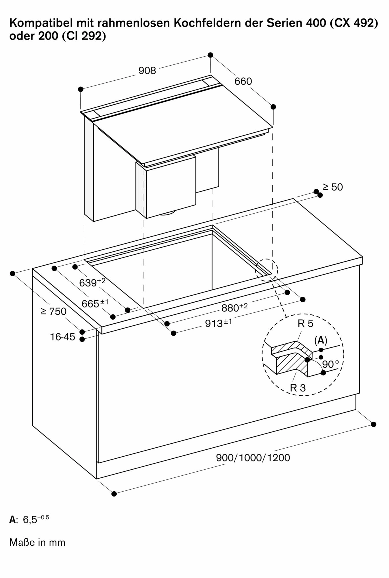 Gaggenau AL200190 Tischlüfter Schwarz