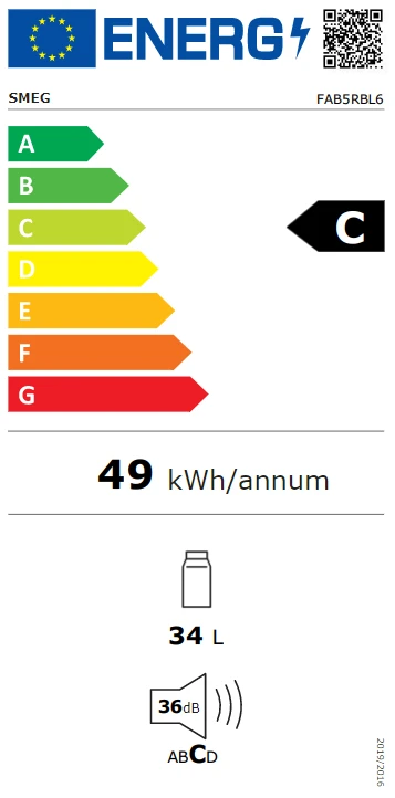 Energy Class C - Full EU energy label