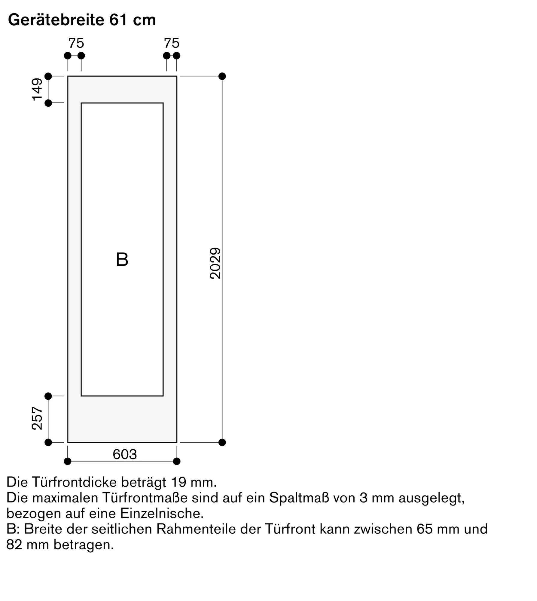 Gaggenau RA428611 Türrahmen Edelstahl