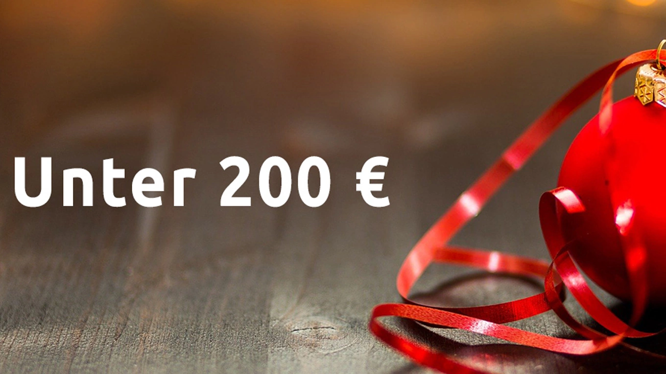 Geschenke unter 200 € geschenkideen unter 200 euro mit roter weihnachtskugel