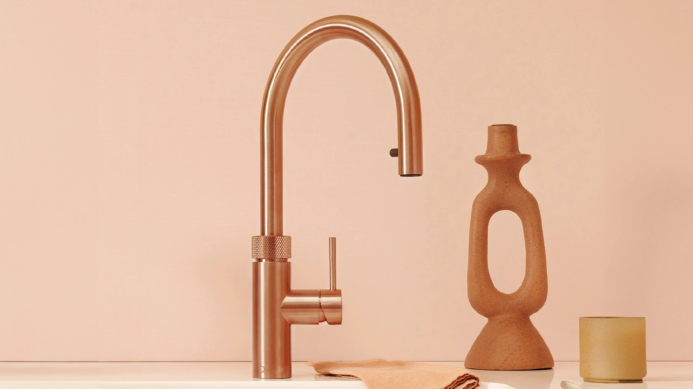 quooker kupfer rosé quooker kupfer rosé wasserhahn in einer rosa küche