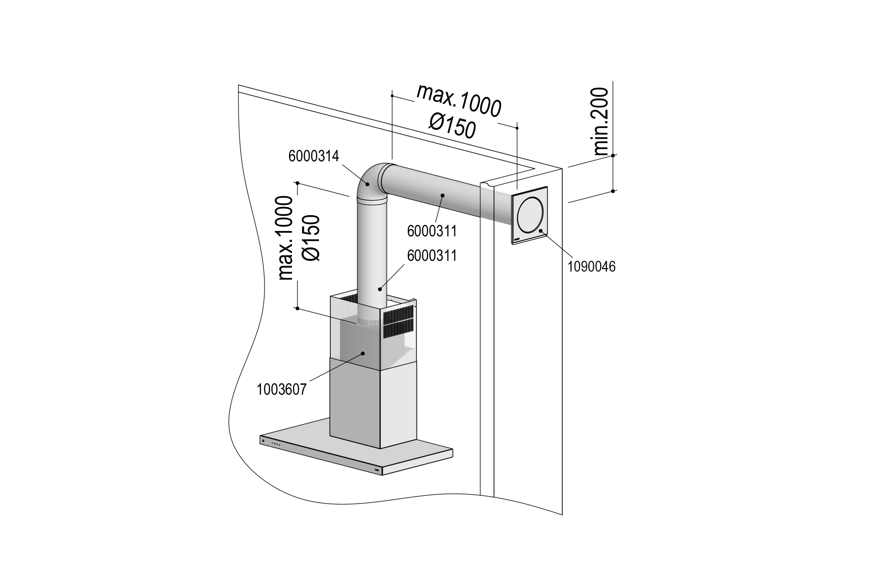 berbel Set ECO I Rund 150 bT Abluft-Set berbel Set ECO I Rund 150 bT Abluft-Set