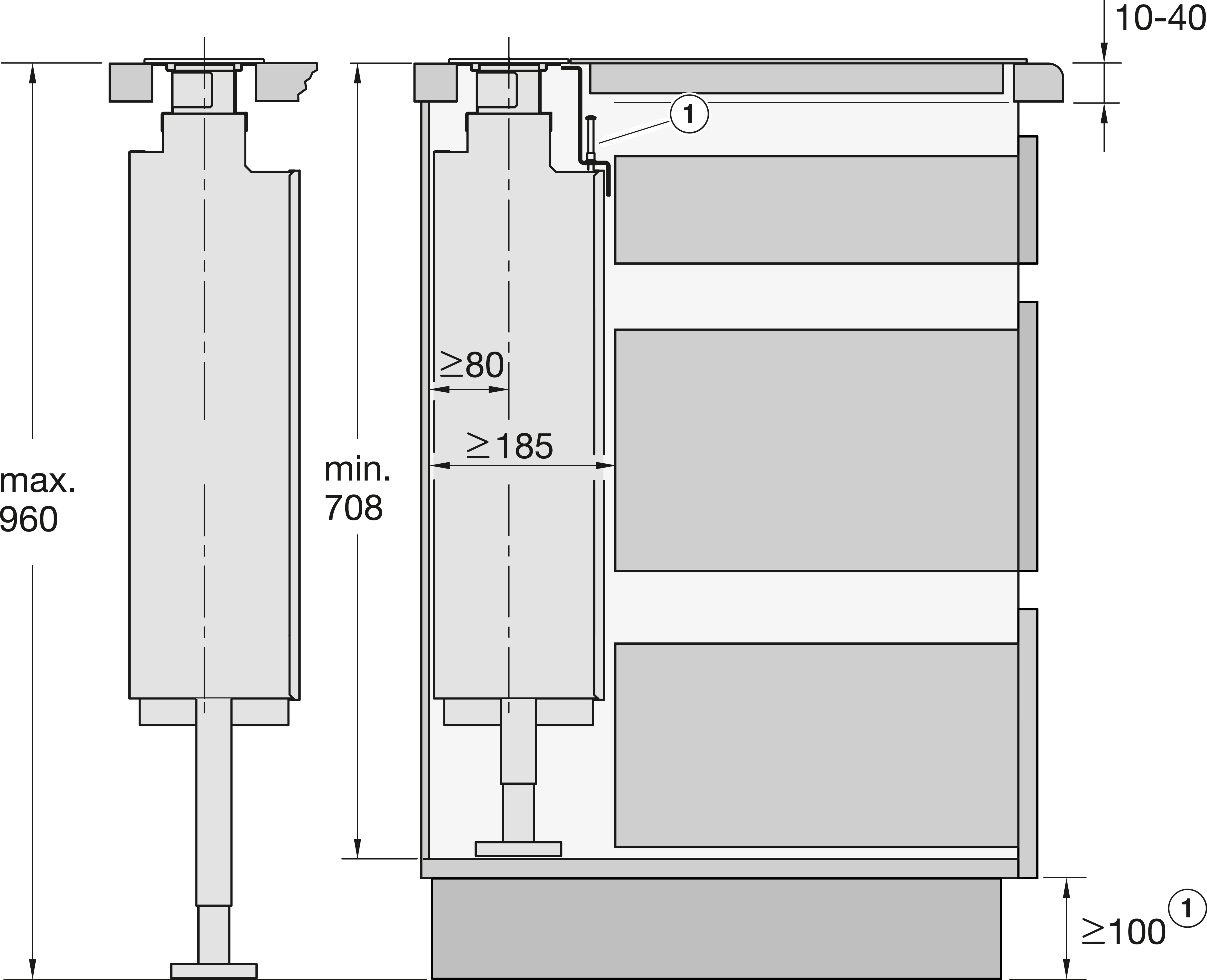 Miele DAD 4841 Black Levantar Downdraft-Dunstabzugshaube Obsidianschwarz