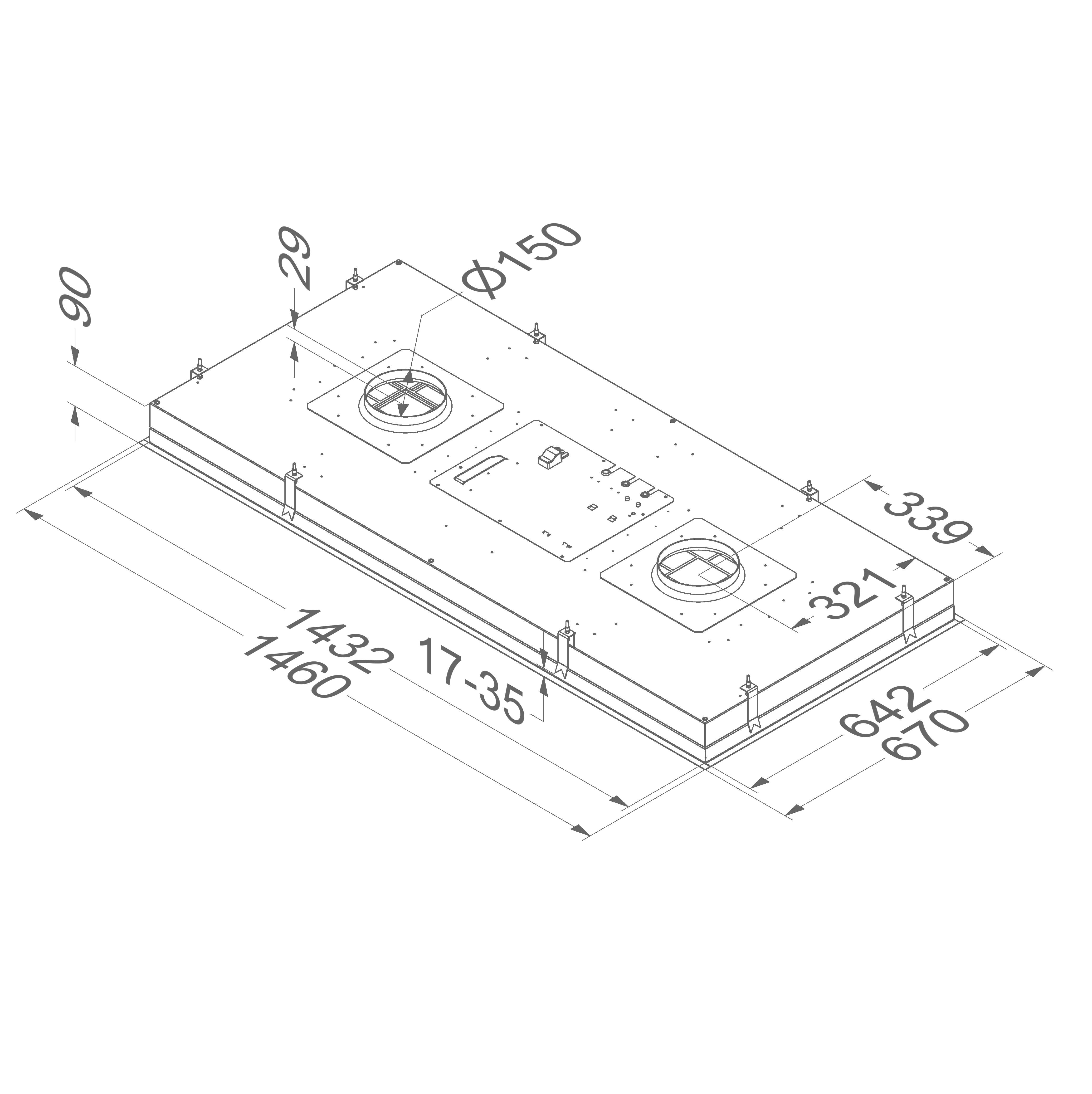 Novy Maxi Pureline 856 Deckenhaube Weiß